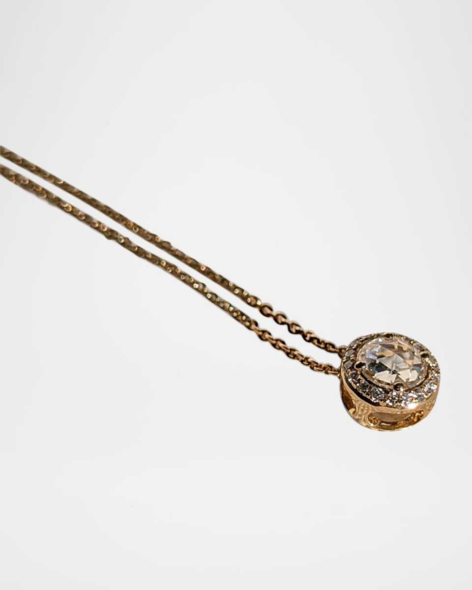 18K Yellow Gold Diamond Pendant Necklace